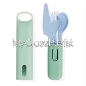 NEW H.I.P. Reusable Eco Silverware Cutlery in Travel Case! fork knife spoon